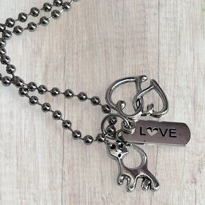 Hand Crafted Necklace LOVE Dog Tag Charms Cat Hearts Tibetan Pendant